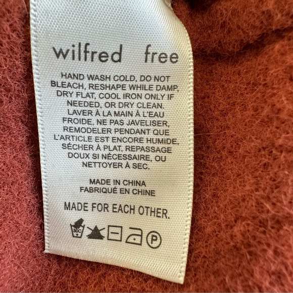 Aritzia Wilfred Free Hush Knit Turtleneck Sweater Size XXS Rust Colour Nylon - Picture 7 of 10